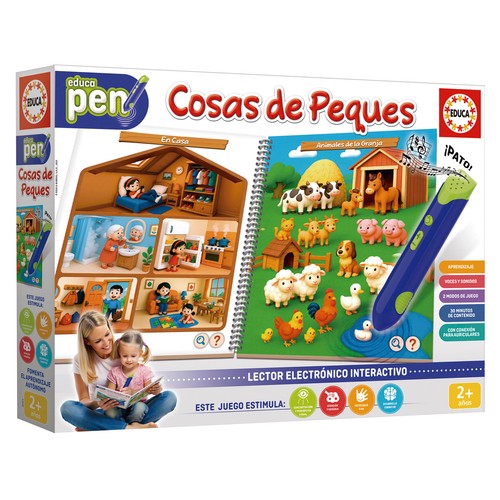 EDUCA Lector electrónico interactivo Cosas de peques Preguntas + Lápiz, juego educativo Educa Pen +2 Años