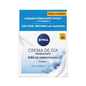 NIVEA Crema facial hidratante y refescante de día, para pieles normales a mixtas NIVEA 50 ml.