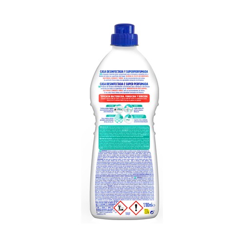 ASEVI Limpia hogar desinfectante concentrado para una limpieza y desinfección de todas las superficies y suelos del hogar 1100 ml.