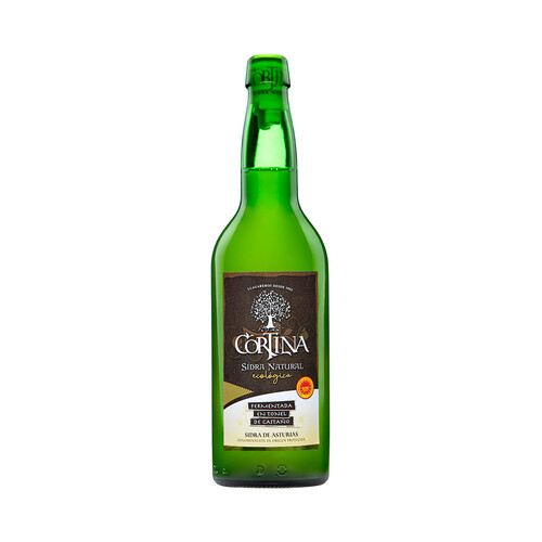 Sidra natural ecológica asturiana CORTINA Botella de 75 cl.
