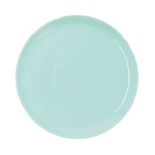 3 platos de vidrio de postre, color turquesa, 3RE.