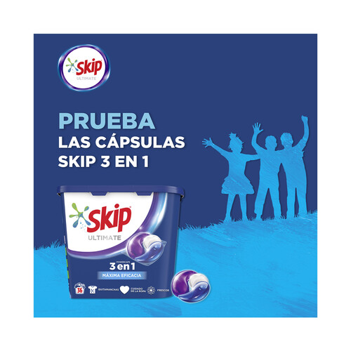 SKIP Detergente en cápsulas higiene total SKIP ULTIMATE 36 uds.