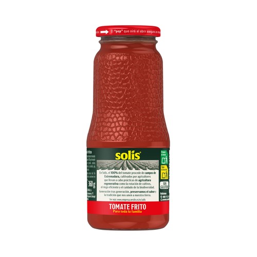 SOLÍS Tomate frito, sabor 100% natural frasco 360 g.