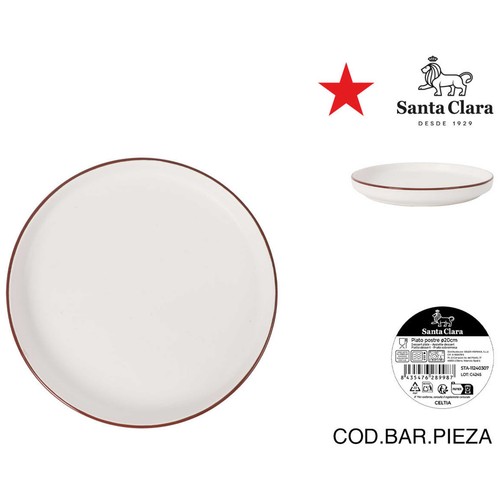 Plato postre 21cm, modelo Celtia para mesa. SANTA CLARA