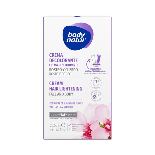 BODY NATUR Crema decolorante para rostro y cuerpo 2 x 50 ml.