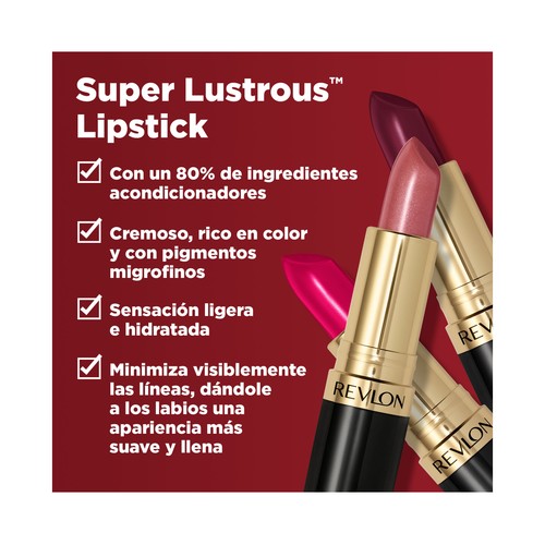 REVLON Super lustrous tono 802 Daylight delight Barra de labios de textura sedosa y acabado satinado.