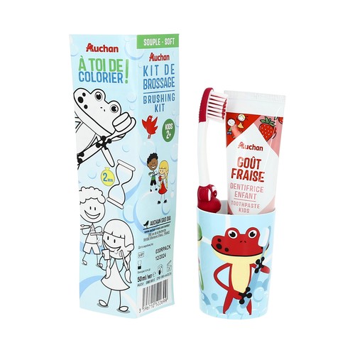 PRODUCTO ALCAMPO Set infantil para el cuidado de los dientes para niños de 2 a 6 años.