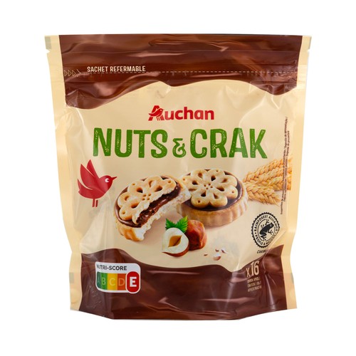 PRODUCTO ALCAMPO Galleta con crema de cacao y avellana 228 g.