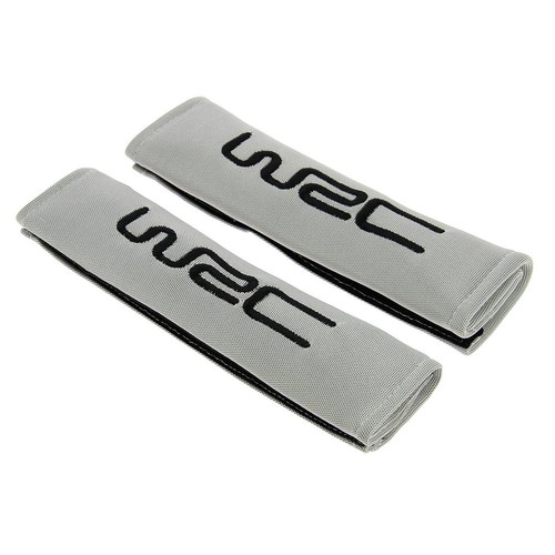 Juego de 2 protectores de cinturón de poliester gris, con fijación sencilla mediante velcro y acolchado para una mayor comodidad WRC.