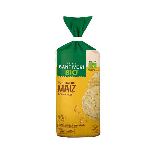 Tortitas de maíz ecológicas SANTIVERI, 140 g.