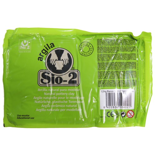 Paquete de 1.5 kg de arcilla blanca para modelar, SIO-2.