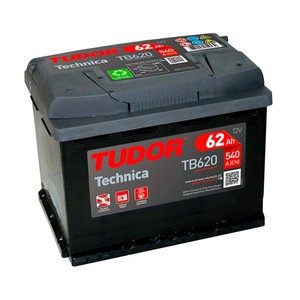 Imagen de Batería de coche 62Ah, arranque 540A, 12v, L: 24,2cm, A: 17,5cm, H: 19cm, TUDOR.