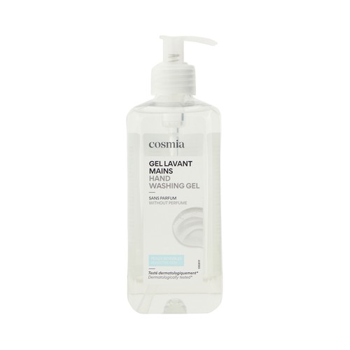 COSMIA Jabón (gel) líquido para manos, sin perfume, para pieles sensibles 500 ml.