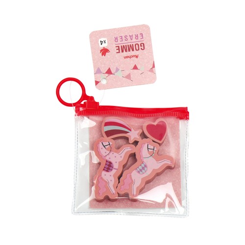Set 4 mini gomas Carrusel. ALCAMPO