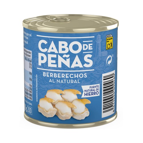 CABO DE PEÑAS Berberechos pequeños al natural lata de 90 g.