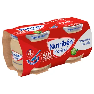 NUTRIBÉN Potitos® de verduritas con pollo, a partir de 4 meses NUTRIBÉN Introducción 2 x 120 g.