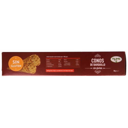 RUME Conos de barquillo para helados, elaborados sin gluten 6 uds.