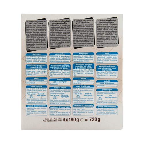 PRODUCTO ALCAMPO Snacks dental para perros adultos talla mediana AUCHAN EXPERT DENTAL CARE 28 uds. 720 g.