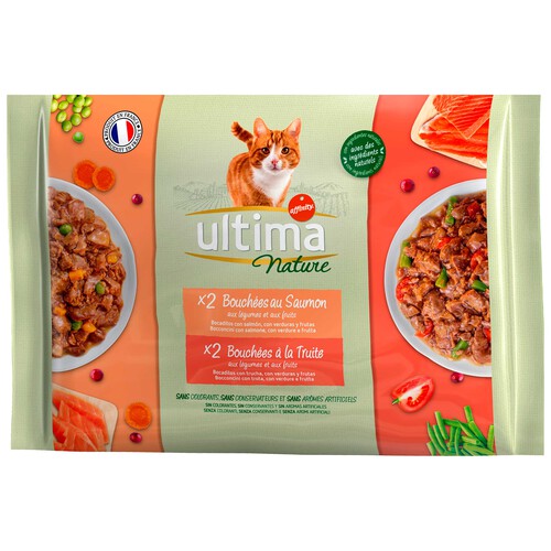 ULTIMA Alimento gato húmedo salmón-trucha ÚLTIMA 4 uds. x 85 g.