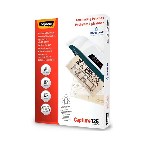 Pack de 100 fundas plastificadoras A4 FELLOWES.
