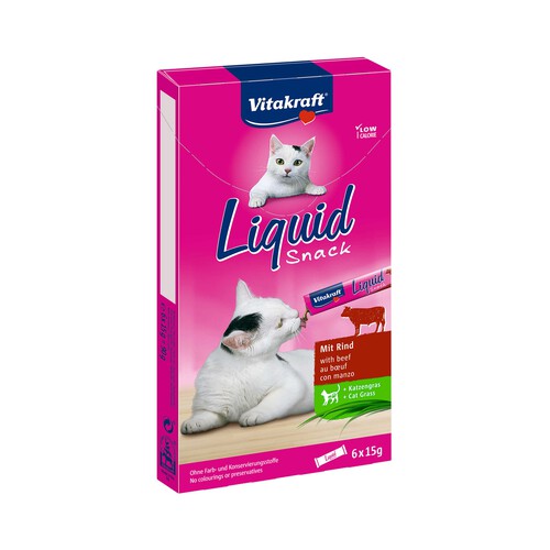 VITAKRAFT Snack líquido para gatos de ternera con insulina VITAKRAFT 6 uds x 15 g.