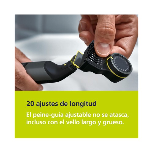 Afeitadora PHILIPS OneBlade Pro 360 QP6552/15, 2 en 1, para cara y cuerpo..