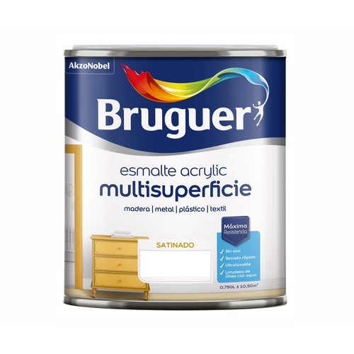 Esmalte acrylico satinado de color gris, AKZO NOBEL.