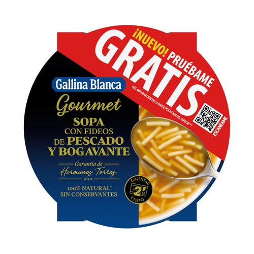 GALLINA BLANCA Gourmet Sopa con fideos de pescado y bogavante (garantía hermanos Torres) 300 g.