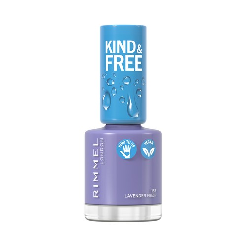 RIMMEL Kind & free tono 153 Lavender light Laca de uñas a base de plantas, 8 ml.
