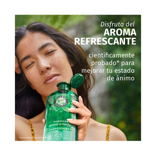 HERBAL ESSENCES Champú purificante con aroma a menta, para todo tipo de cabellos 350 ml.