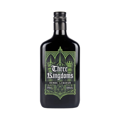 THREE KINGDOMS Licor de hierbas elaborado en Tarragona botella 70 cl.