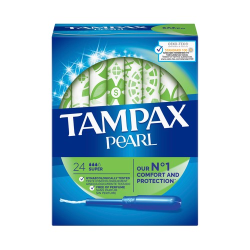 TAMPAX Tampones super con aplicador TAMPAX Pearl 24 uds