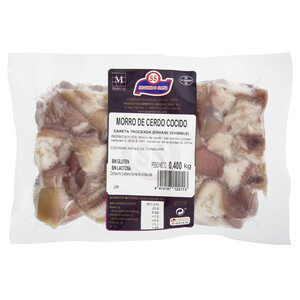 Imagen de Morro (careta) de cerdo cocido y troceado, elaborado sin gluten ni lactosa SEGUNDO SANZ 400 g.