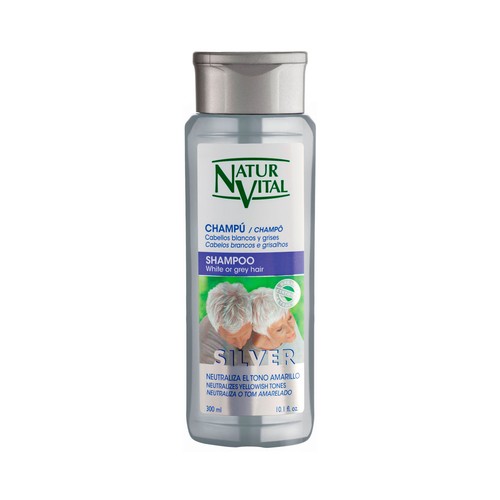 NATUR VITAL Champú con extracto de arándanos para cabellos blancos y grises NATUR VITAL Silver 300 ml.