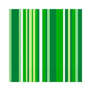 Pack 20 servilletas 33x33cm 2capas de multirayas verdes. MACADAMIA