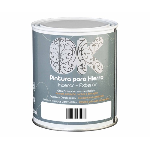 Pintura para hierro, interior exterior, verde, OK, 750ml.