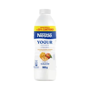NESTLÉ Yogur líquido para beber con melocotón y mango 900 g.