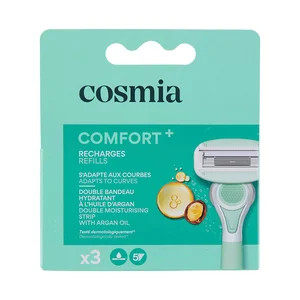 COSMIA Comfort+ Recambio de 5 hojas para maquinilla depilación femenina 3 uds.