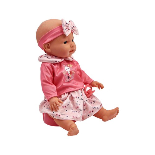 Muñeco Bebe 43 Cm Come y Hace Pipi Azul ONE TWO FUN ALCAMPO
