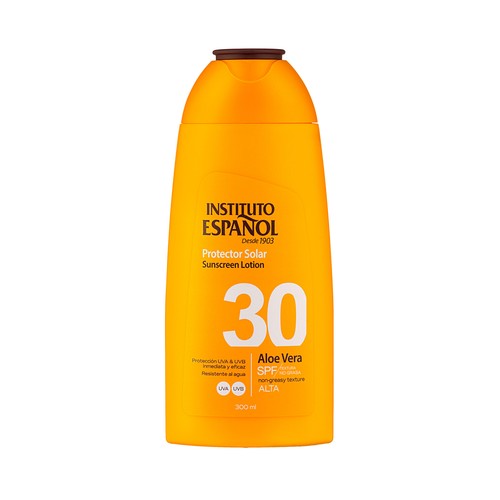 INSTITUTO ESPAÑOL Protector solar con aloe vera y FPS 30 (alto) 300 ml.