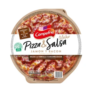 CAMPOFRÍO Pizza congelada de jamón y bacon con salsa de cebolla caramelizada CAMPOFRÍO 360 g.