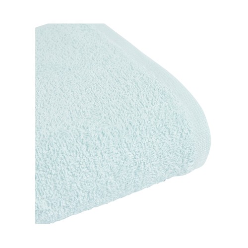 Toalla lisa de lavabo azul, 300g/m² de densidad, 70x130 cm. ESSENTIAL.