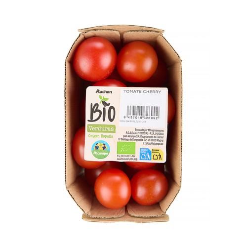 ALCAMPO CULTIVAMOS LO BUENO ECOLÓGICO Tomates cherry ecológicos, bandeja 250 g.