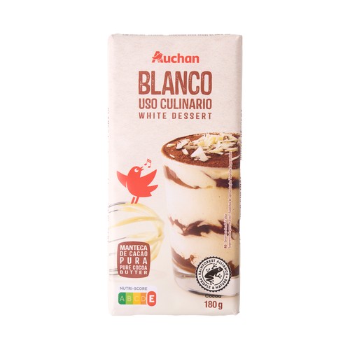 PRODUCTO ALCAMPO Chocolate blanco para uso culinario tableta 180 g.