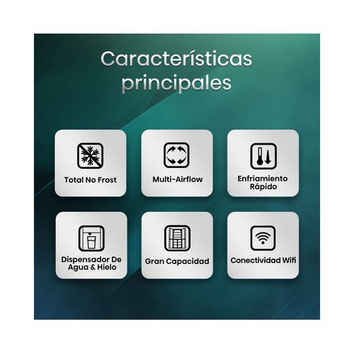 Frigorífico americano 179,5cm HISENSE RS818N4TIE1 INOX NO FROST, clasificación energética: E, H: 179,5cm, A: 91cm, F: 73cm, dispensador agua/hielo, capacidad total: 632L.