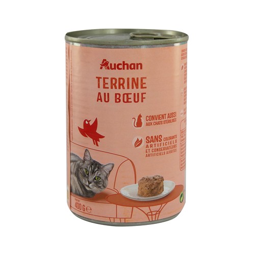 PRODUCTO ALCAMPO Alimento para gatos de paté de buey  400 g.