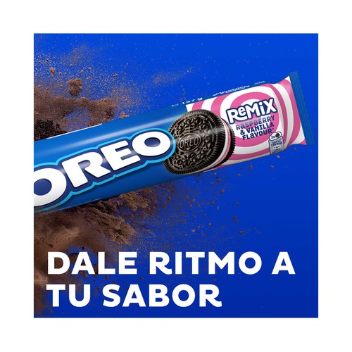 OREO Galletas de cacao rellenas de crema de Vainilla y frambuesa 157 g.