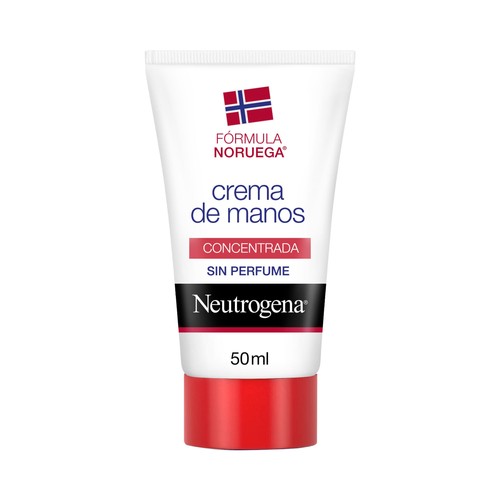 Crema de manos concentrada sin perfume, para alivio inmediato de pieles secas NEUTRÓGENA 50 ml.