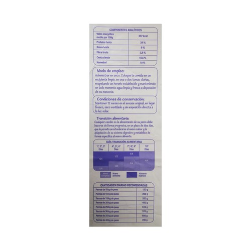PRODUCTO ECONÓMICO ALCAMPO Comida para perro a base de croquetas de carne y cereales 20 kg.