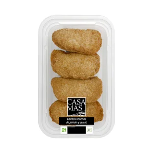 CASA MAS Libritos rellenos de jamón y queso, listos para calentar y comer CASA MAS 320 g.